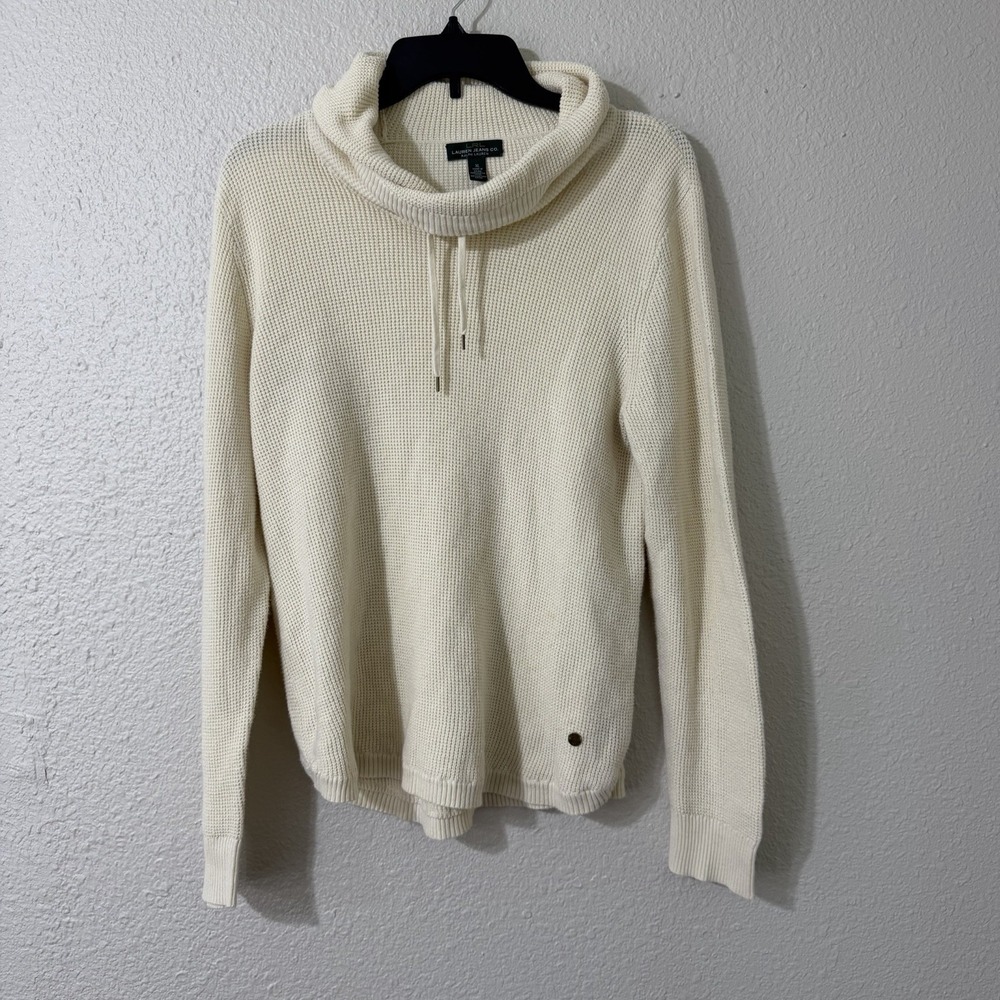 Ralph Lauren XL Womens Turtle Neck Sweater Pull Over Thermal Designer Preppy